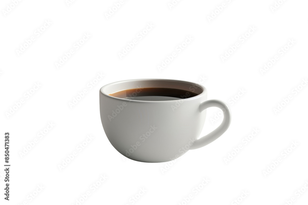 Minimalist white ceramic coffee cup filled with black coffee, isolated on a transparent background. Perfect for cafe, morning routine, and beverage themes. Minimalist white ceramic coffee cup filled with black coffee, isolated on a transparent background. Perfect for cafe, morning routine, and beverage themes.
