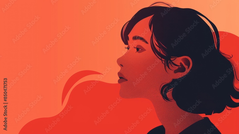 2d illustration graphic depicting a solitary young woman as an isolated icon design 2d illustration graphic depicting a solitary young woman as an isolated icon design