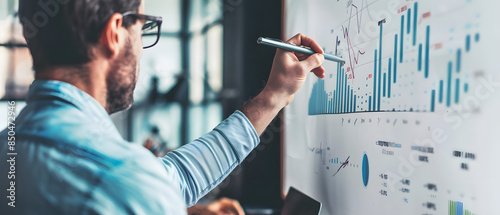  Interactive Financial Trend Mapping People Analyzing Data on a Whiteboard