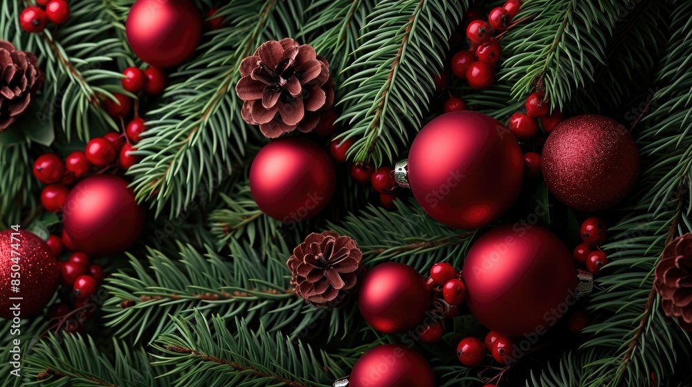 A close-up shot of various Christmas ornaments A close-up shot of various Christmas ornaments