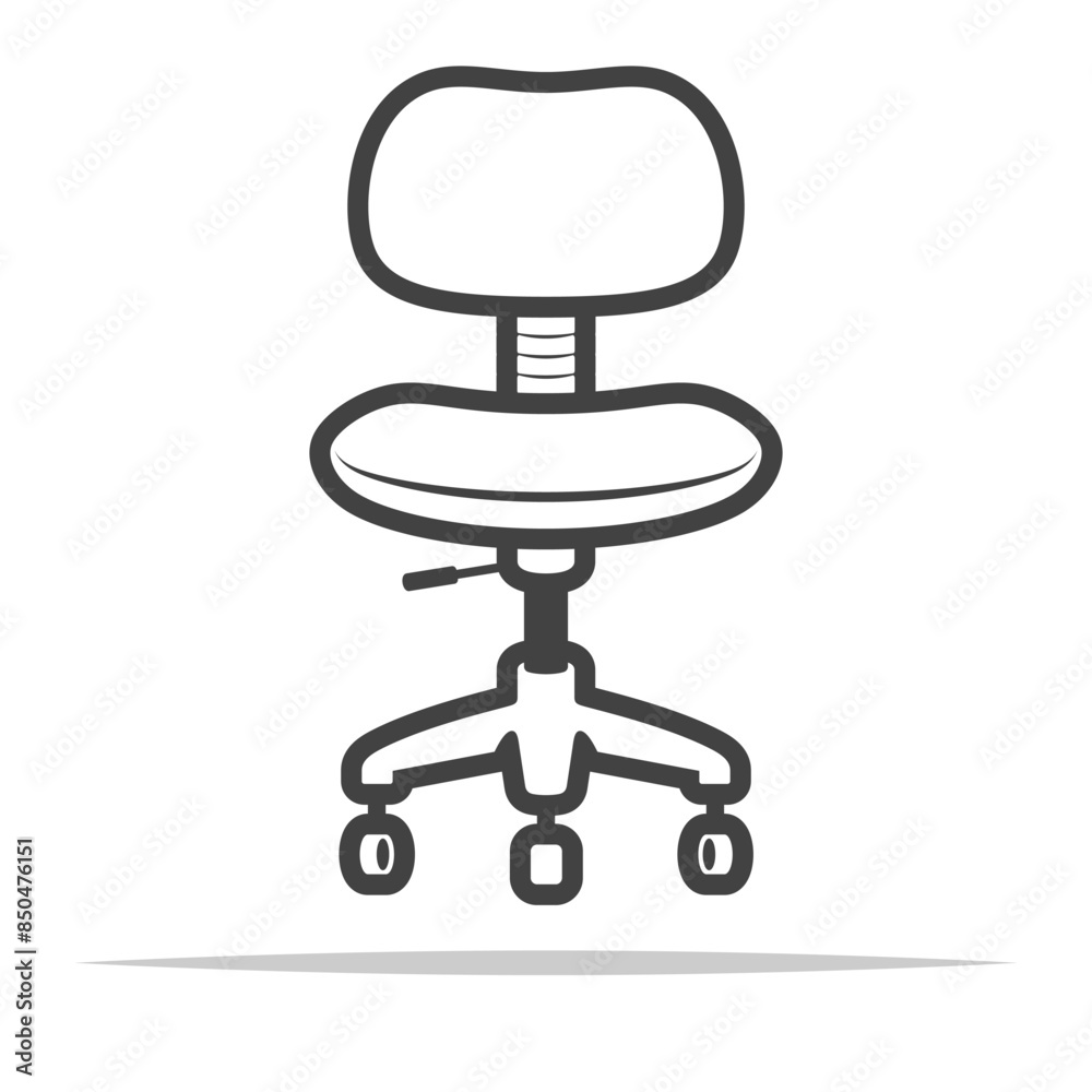 Office chair outline icon transparent vector isolated Office chair outline icon transparent vector isolated