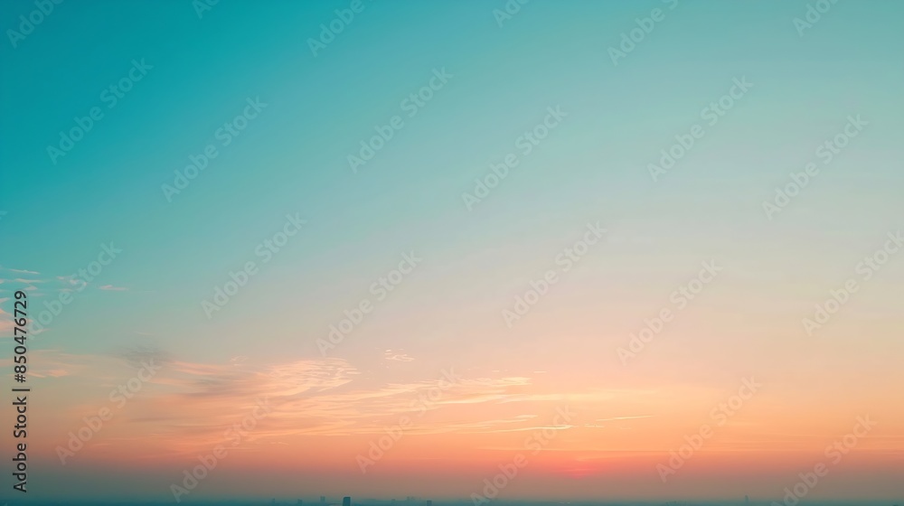 Fototapeta premium Sky sunset background panorama concept Skyline top view Evening sunset sky and the morning sunrise In the city Colorful with copy space Empty beautiful sky panoramic view twilight time : Generative AI