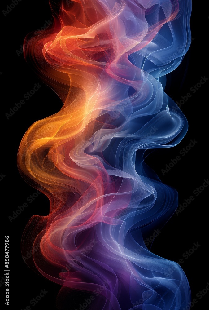 Colorful abstract smooth curve of light on black background Colorful abstract smooth curve of light on black background