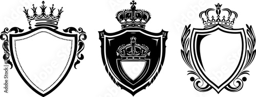 set black and white shield with crown