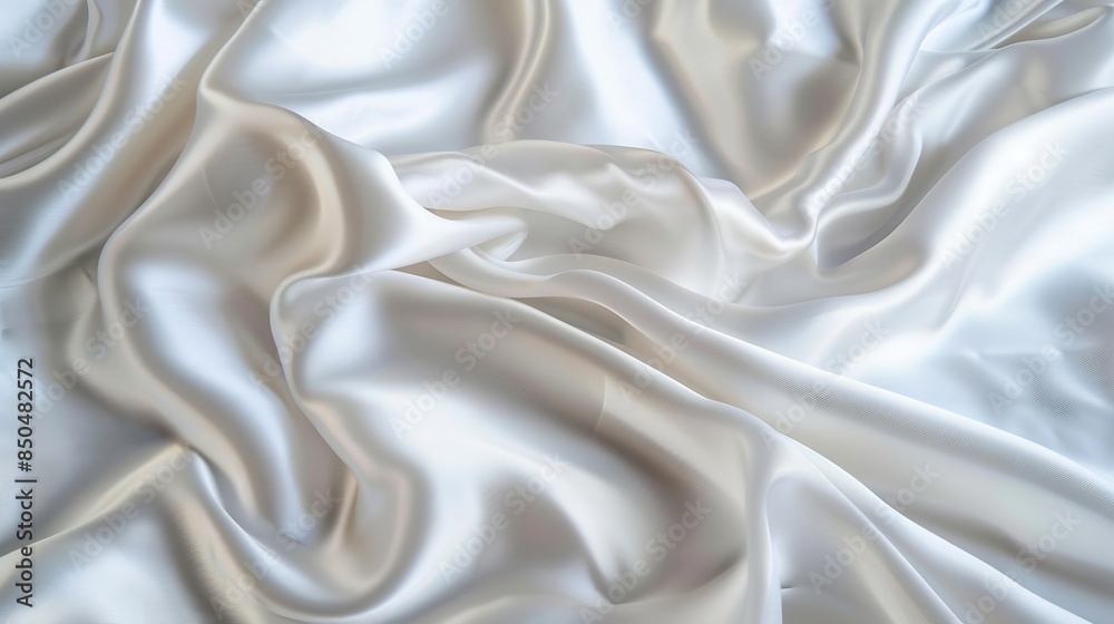 Obraz premium Soft smooth white silk fabric background Fabric texture : Generative AI