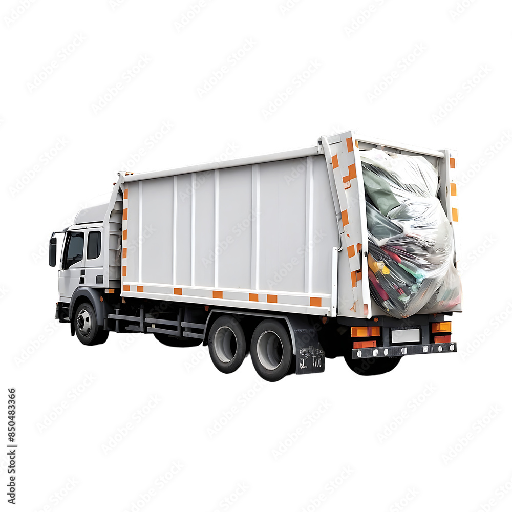 Garbage or dump rubbish truck isolated on a transparent background Garbage or dump rubbish truck isolated on a transparent background