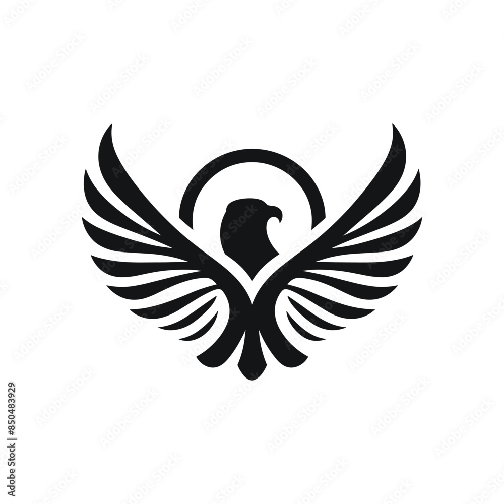 Fototapeta premium Modern Minimalist Falcon Design: Royalty-Premium Vector for Professional Use