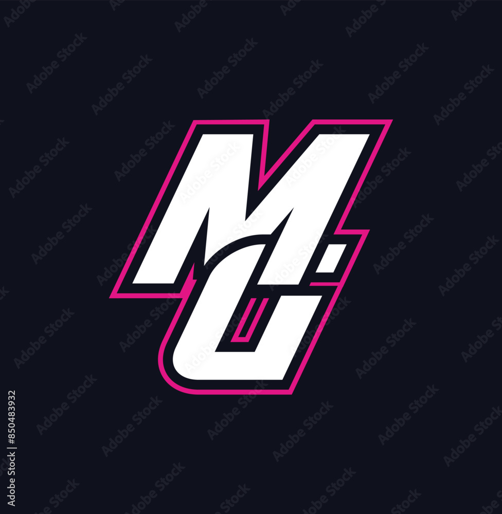 MG merged logo mg letter Pink outline mascot style elegant design MG merged logo mg letter Pink outline mascot style elegant design