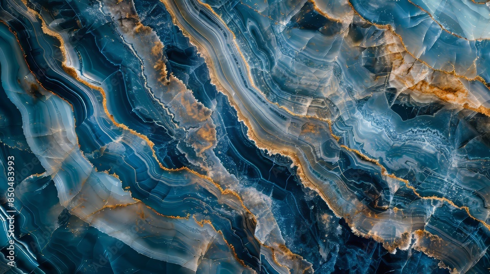 Blue And Gold Marble Texture Blue And Gold Marble Texture