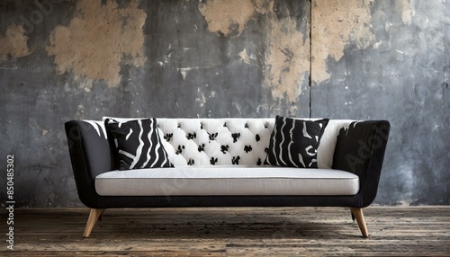 sofa blanco y negro
