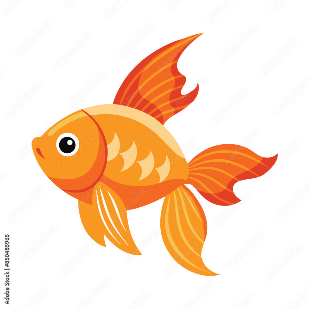 Fototapeta premium goldfish isolated on white background