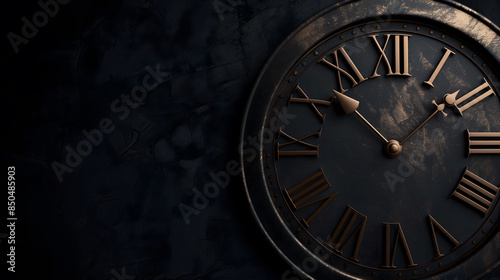 Wallpaper Mural Large mechanical marble clock on a black background Torontodigital.ca