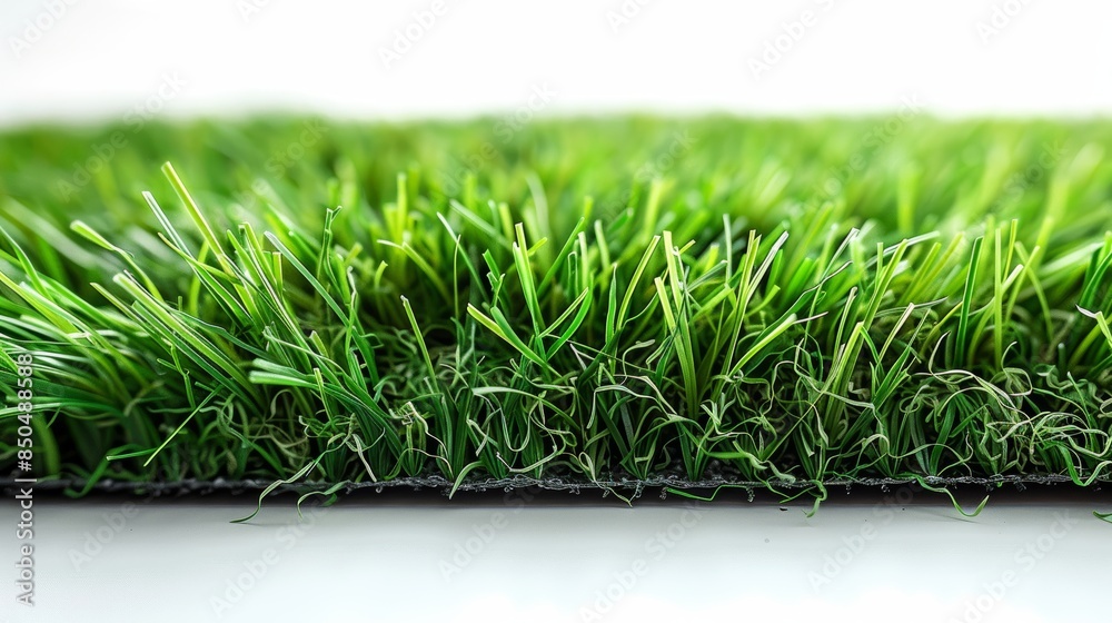 Close-Up View of Green Artificial Grass Carpet Isolated on White Close-Up View of Green Artificial Grass Carpet Isolated on White