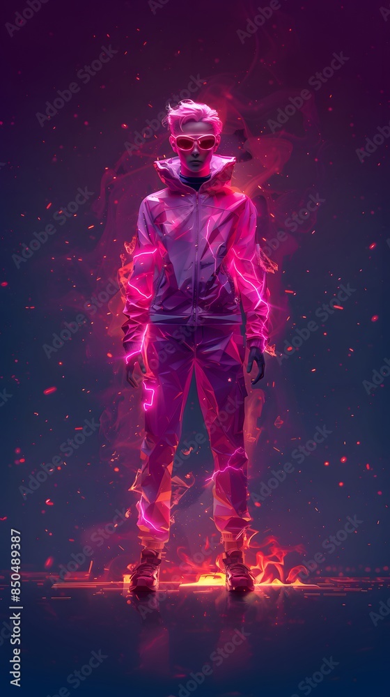 Edgy 3D Generation Z Avatar, Futuristic Sci-Fi Character Model with a Touch of Technological Magic Edgy 3D Generation Z Avatar, Futuristic Sci-Fi Character Model with a Touch of Technological Magic
