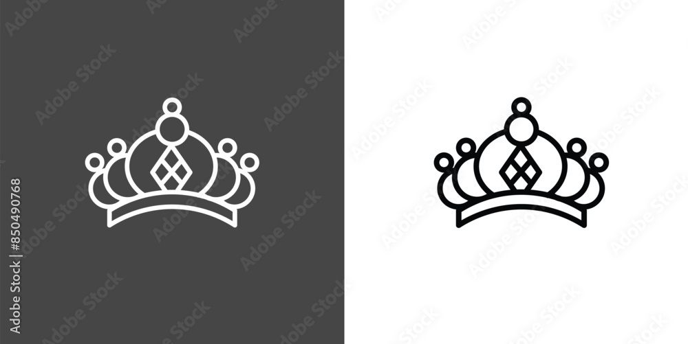 Tiara Outline Icon Vector Illustration Tiara Outline Icon Vector Illustration