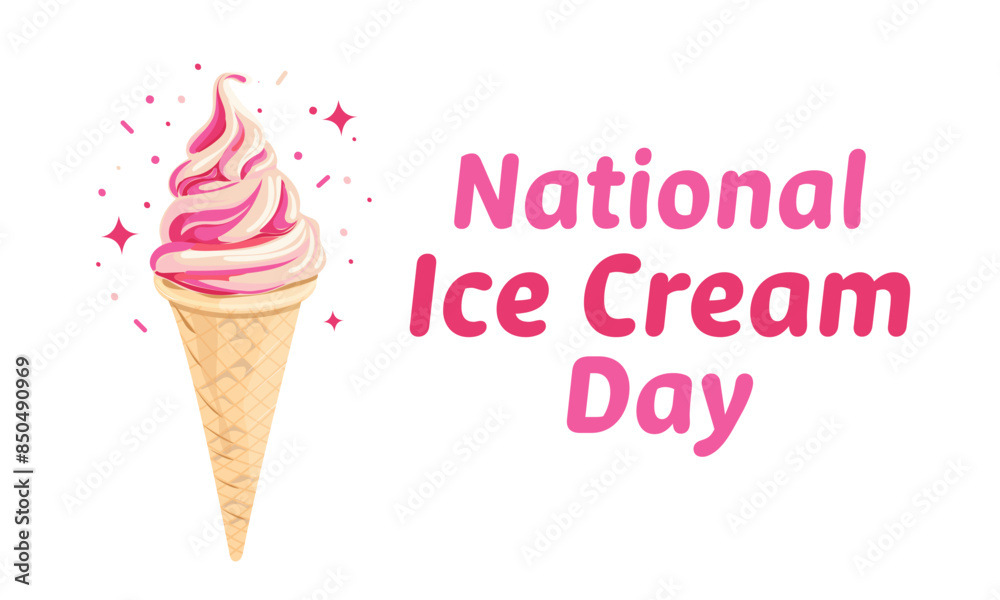 National Ice Cream Day. Template for background, banner, card, poster, tshirt with text inscription. Vector illustration National Ice Cream Day. Template for background, banner, card, poster, tshirt with text inscription. Vector illustration