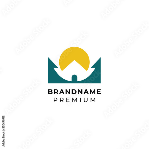 Luxury camping glamping hiking logo vector for travel business