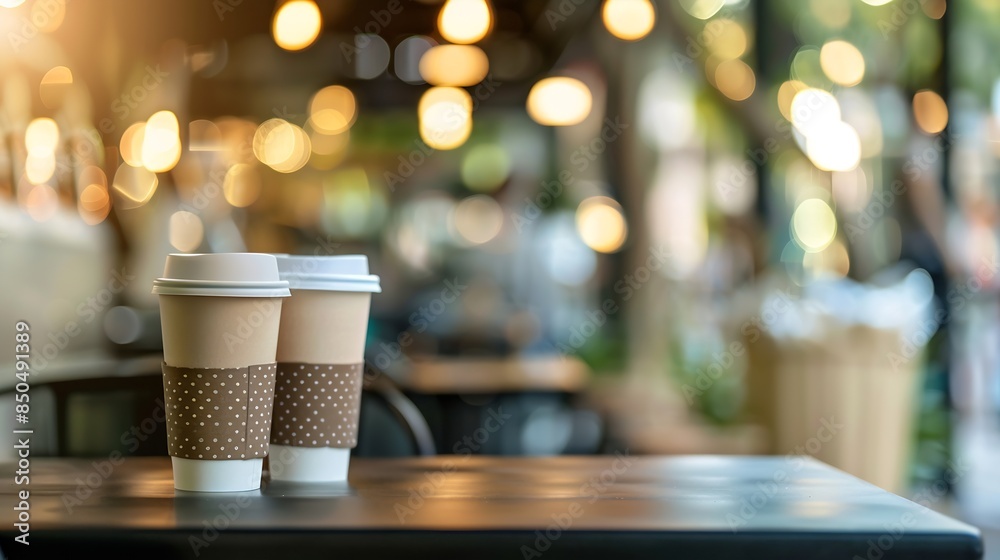 Blurred images of the coffee shop cafe interior background and lighting bokeh : Generative AI Blurred images of the coffee shop cafe interior background and lighting bokeh : Generative AI