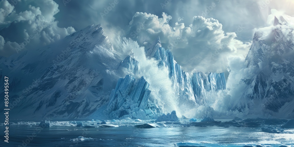 Frozen Tundra with Iceberg Frozen Tundra with Iceberg