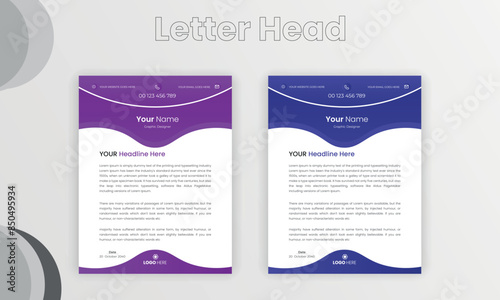 unique letter head design template and vector design 