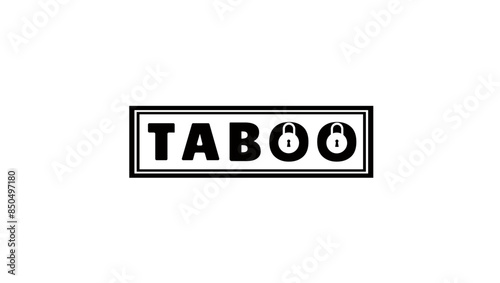 taboo stamp, black isolated silhouette