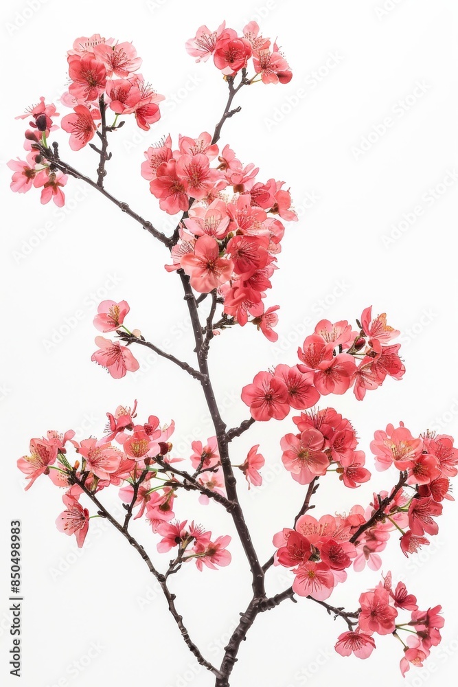 flower Photography, Cherry blossoms Kanzan, Isolated on white Background flower Photography, Cherry blossoms Kanzan, Isolated on white Background