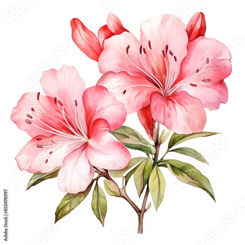 Beautiful watercolor painting of pink flowers, showcasing delicate petals and vibrant colors. Perfect for nature and floral designs.
