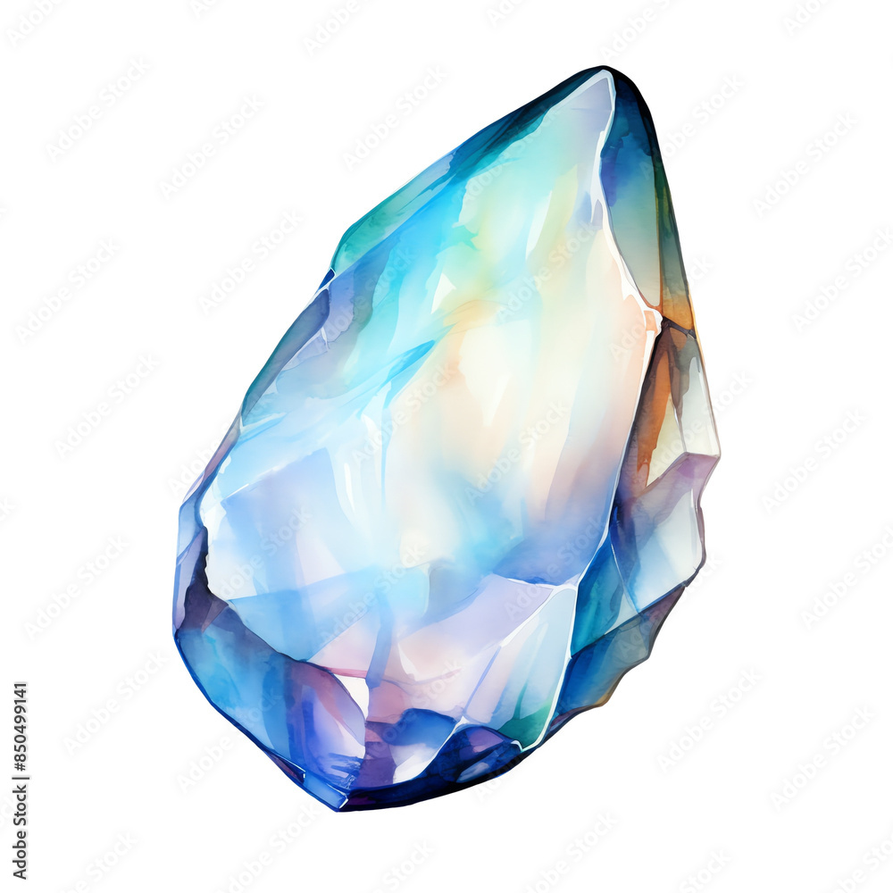 Colorful, faceted crystal with a luminous, iridescent glow, suitable for themes of geology, minerals, and fantasy elements. Colorful, faceted crystal with a luminous, iridescent glow, suitable for themes of geology, minerals, and fantasy elements.