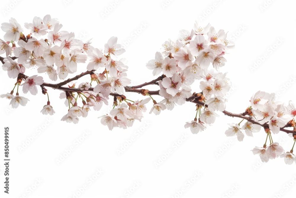 flower Photography, Cherry blossoms Shidare Zakura, Isolated on white Background flower Photography, Cherry blossoms Shidare Zakura, Isolated on white Background