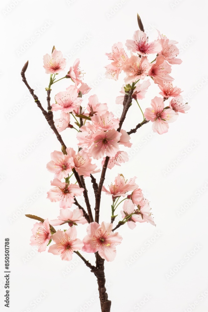 flower Photography, Cherry blossoms Ukon Close up view, Isolated on white Background flower Photography, Cherry blossoms Ukon Close up view, Isolated on white Background