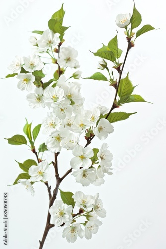 flower Photography, Cherry blossoms Ukon Close up view, Isolated on white Background