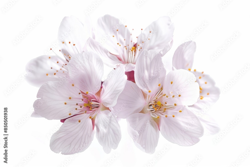 flower Photography, Cherry blossoms Ukon, Close up view, Isolated on white Background flower Photography, Cherry blossoms Ukon, Close up view, Isolated on white Background