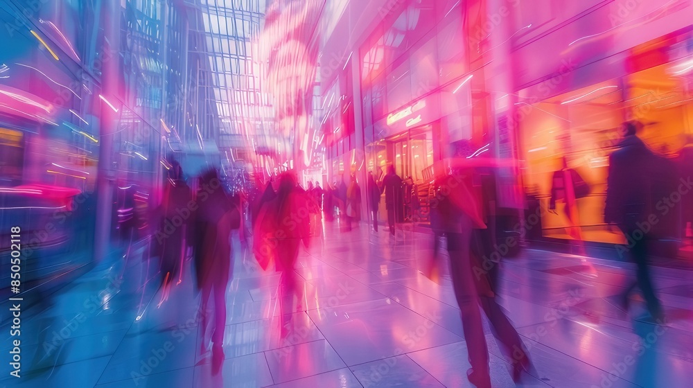 Dynamic Motion Blur. Blurred People in Motion at a Shopping Mall or Retail Store
Dynamic Motion Blur. Blurred People in Motion at a Shopping Mall or Retail Store