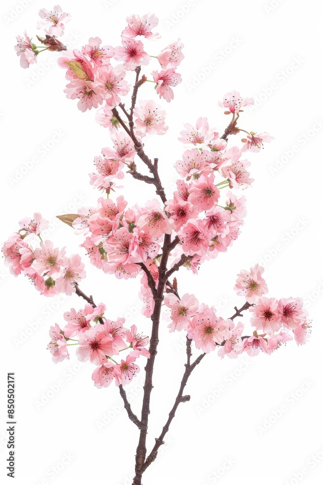 flower Photography, Cherry blossoms Ukon, Isolated on white Background flower Photography, Cherry blossoms Ukon, Isolated on white Background