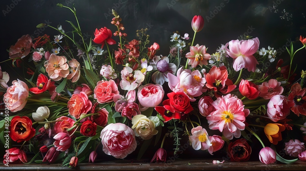 An image featuring a stunning arrangement of flowers in full bloom. An image featuring a stunning arrangement of flowers in full bloom.