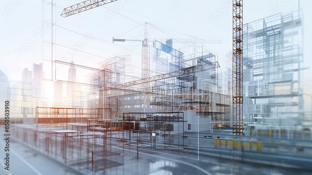 BIM Building Information Modeling Technology concept on virtual screen : Generative AI BIM Building Information Modeling Technology concept on virtual screen : Generative AI