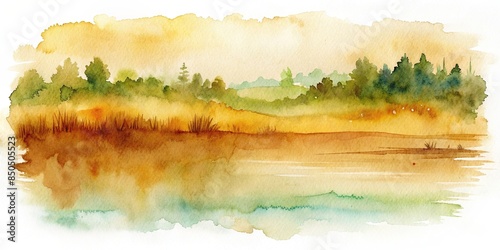 Abstract watercolor landscape with earthy tones and textured brush strokes , watercolor, landscape, abstract, earthy tones