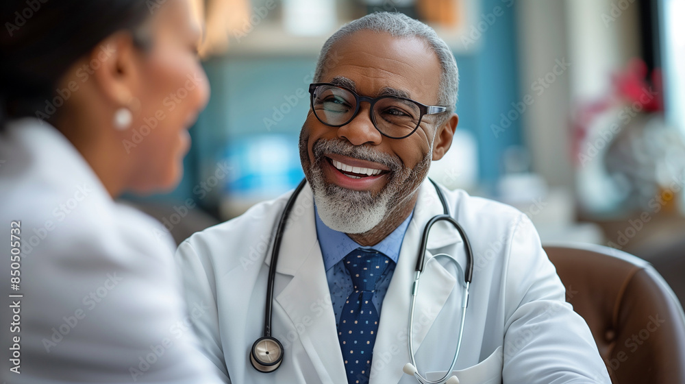 Pharmacist consulting with a senior citizen. Pharmacist consulting with a senior citizen.