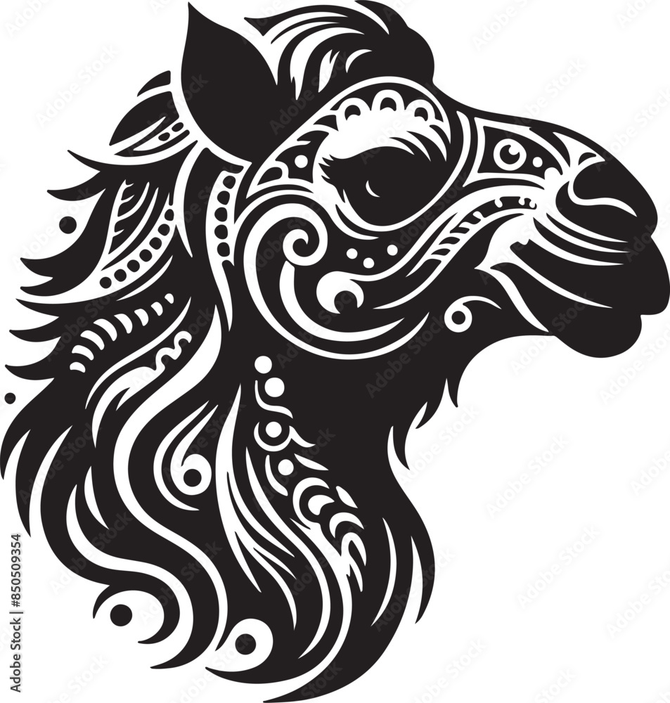 Camel head silhouette vector art illustration Camel head silhouette vector art illustration