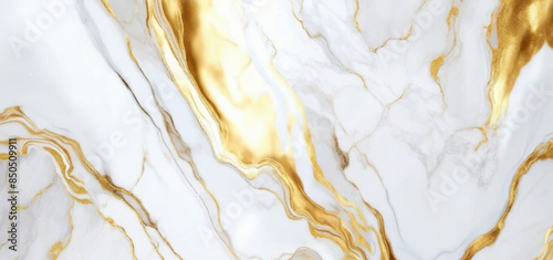 Luxurious white Carrara statuaries marble texture background. Calacatta glossy marble with golden streaks. Luxury White Gold Marble texture background vector. Panoramic Marbling texture design.