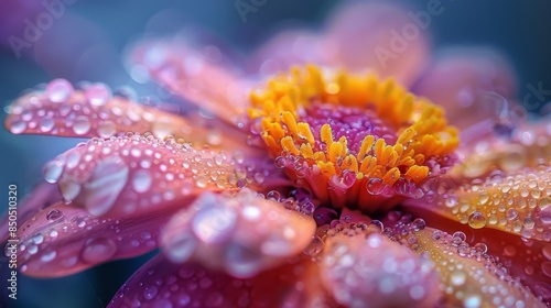 Close-up of a Dew-Covered Flower