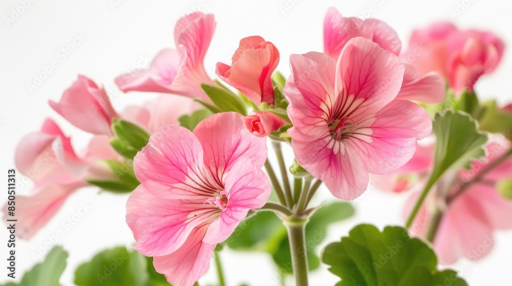 Pelargonium bloom against a white backdrop Pelargonium bloom against a white backdrop
