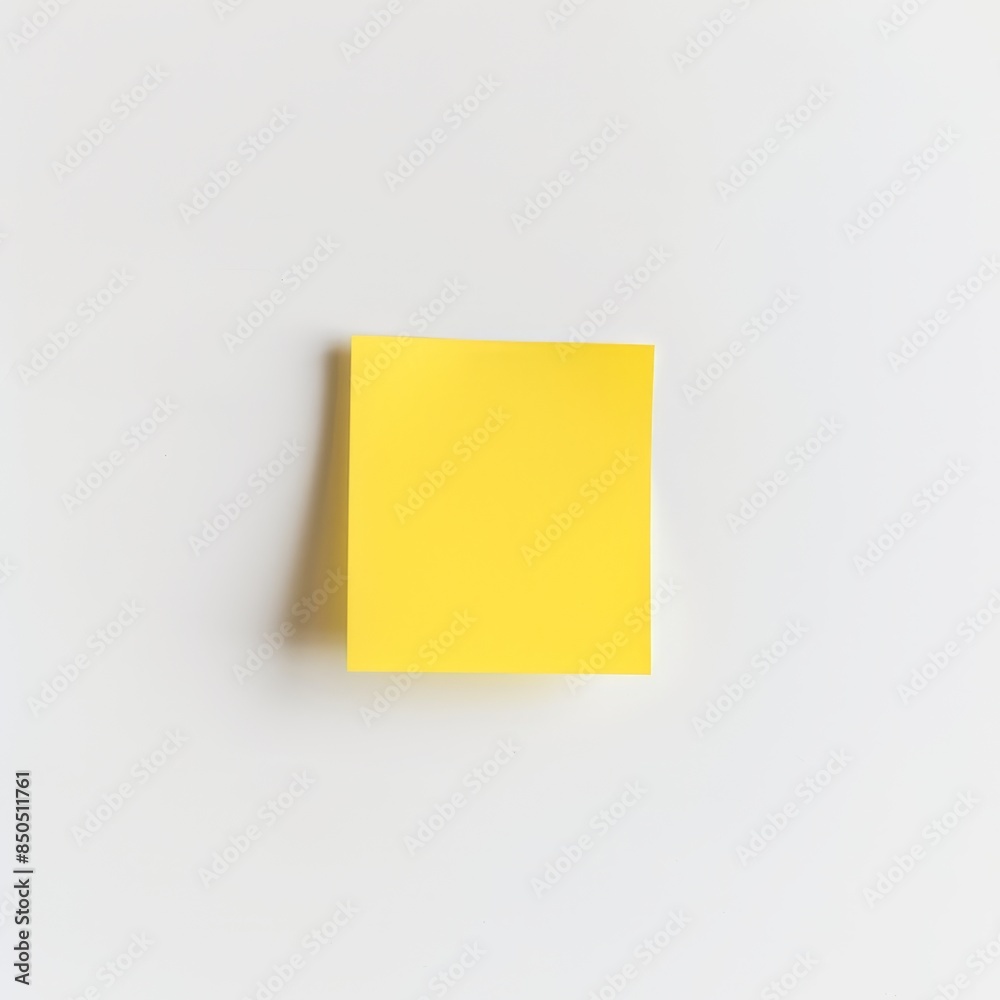 A single bright yellow sticky note centered on a clean white background. A single bright yellow sticky note centered on a clean white background.