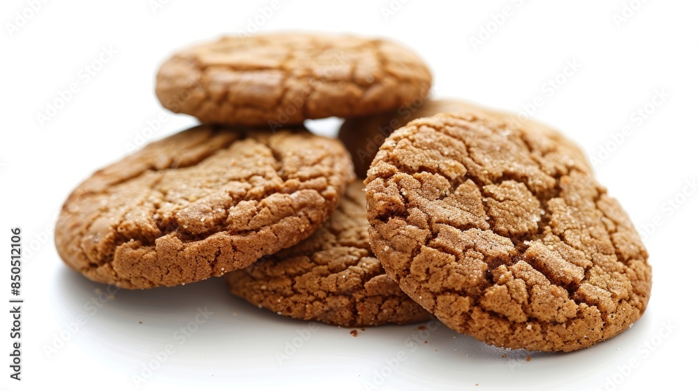 Tasty ginger cookies on a white background Tasty ginger cookies on a white background