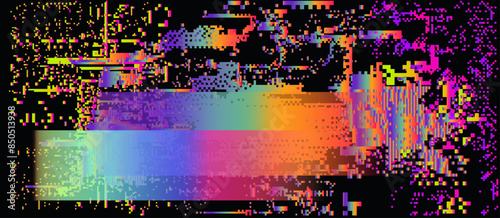 Vector illustration of gloomy visual disturbances with the effect of backlight bleeding and visual noise.