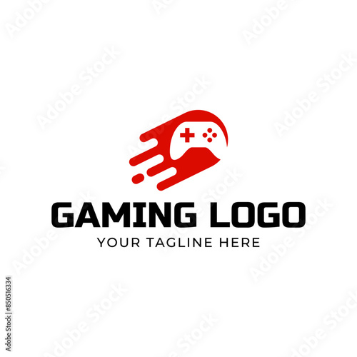 Game console and video games stick logo design template