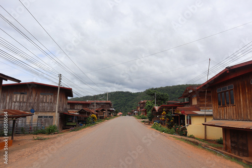 Country road leading to a remote village