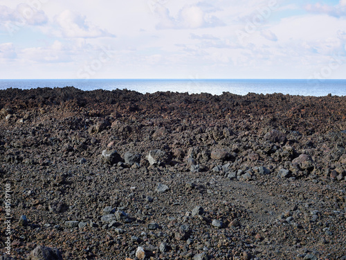 View of El Golfo bay Lanzarote Spain

