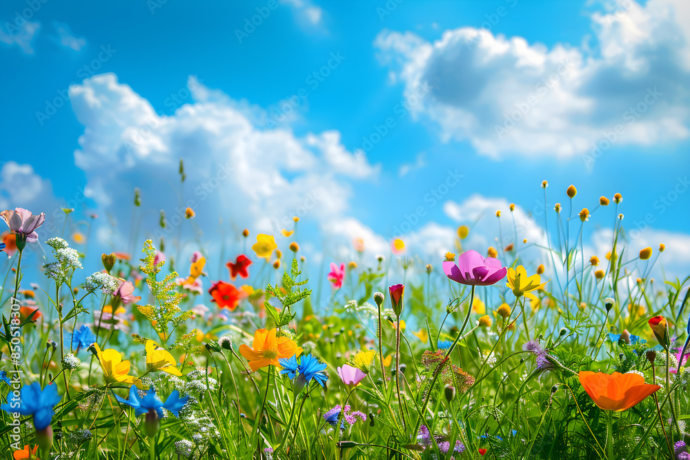 A Meadow with Blooming Wildflowers A Meadow with Blooming Wildflowers