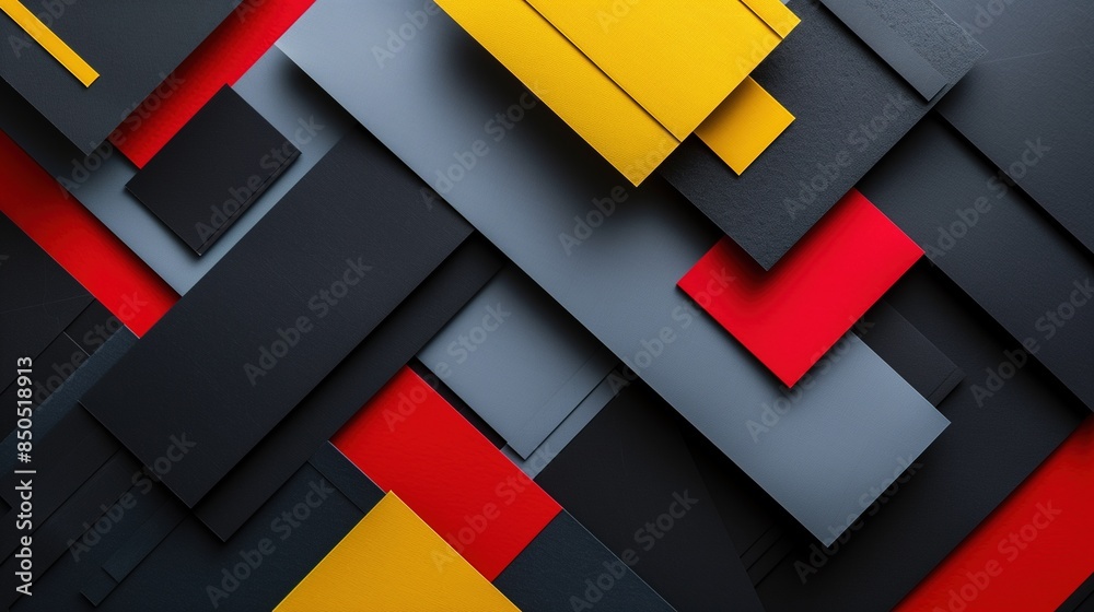 Abstract Geometric Composition with Red, Yellow, Black, and Gray Rectangles
Abstract Geometric Composition with Red, Yellow, Black, and Gray Rectangles